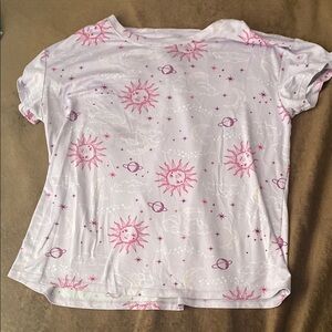 Pink and White Sun Print Pajama set